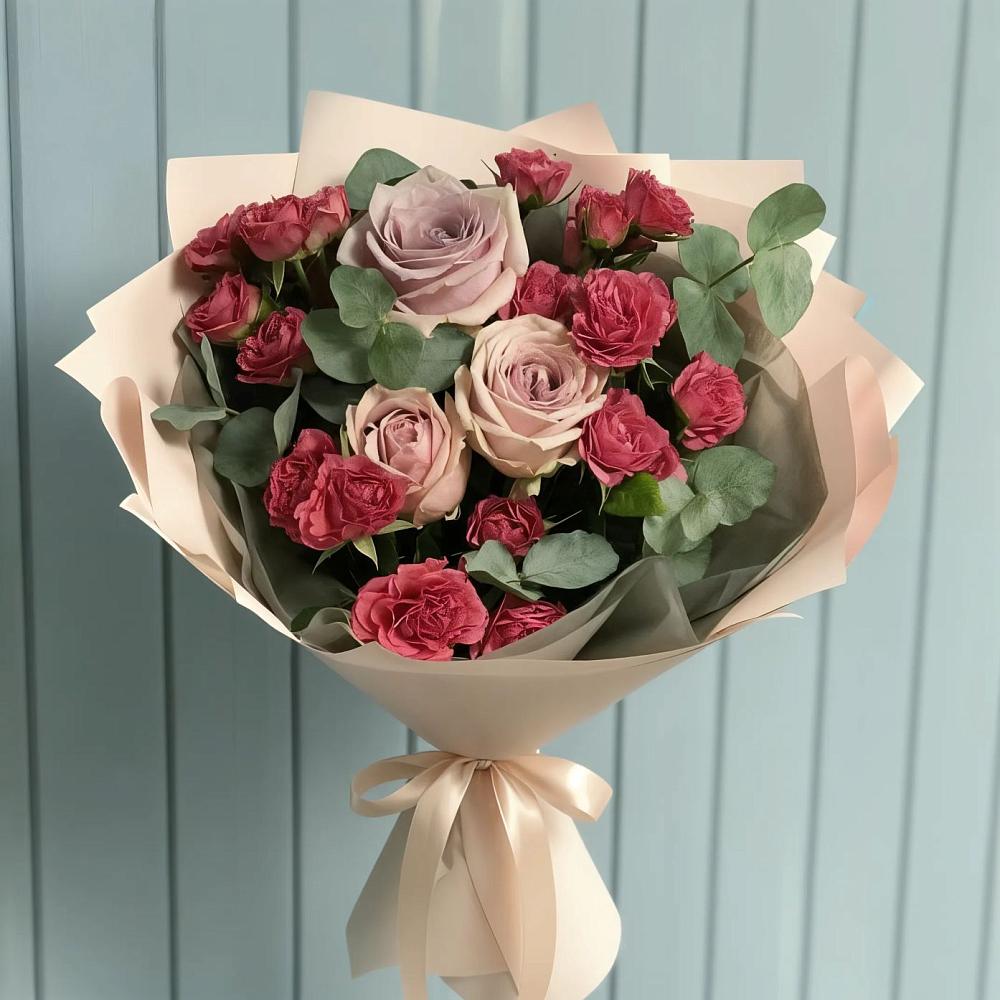 Букет цветов из: Гвоздики и Розы в Пятницкое