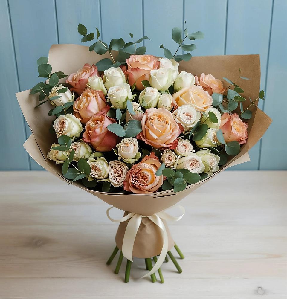 Букет цветов из: Альстромерии и Розы в Пятницкое