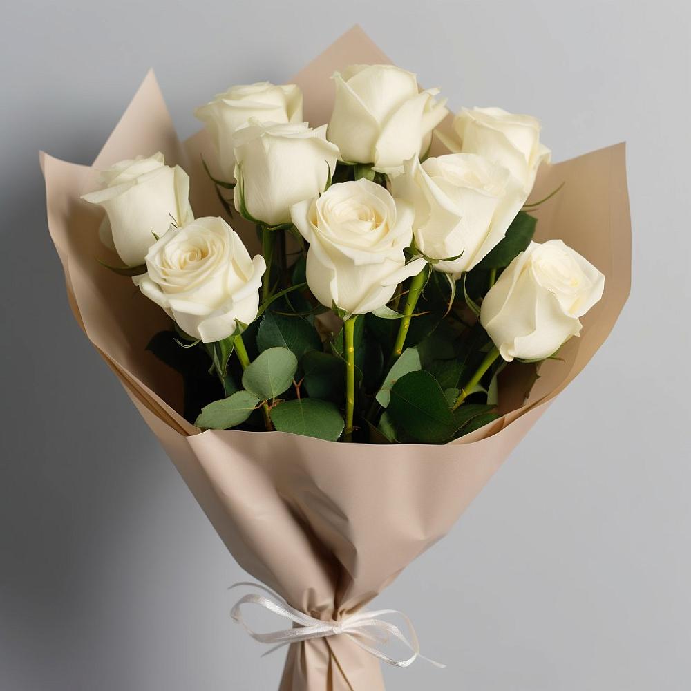 Букет 9 Белых роз Эдлесс Лав в Пятницкое