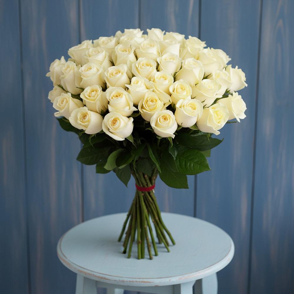 Букет 51 Белая роза Эдлесс Лав в Пятницкое