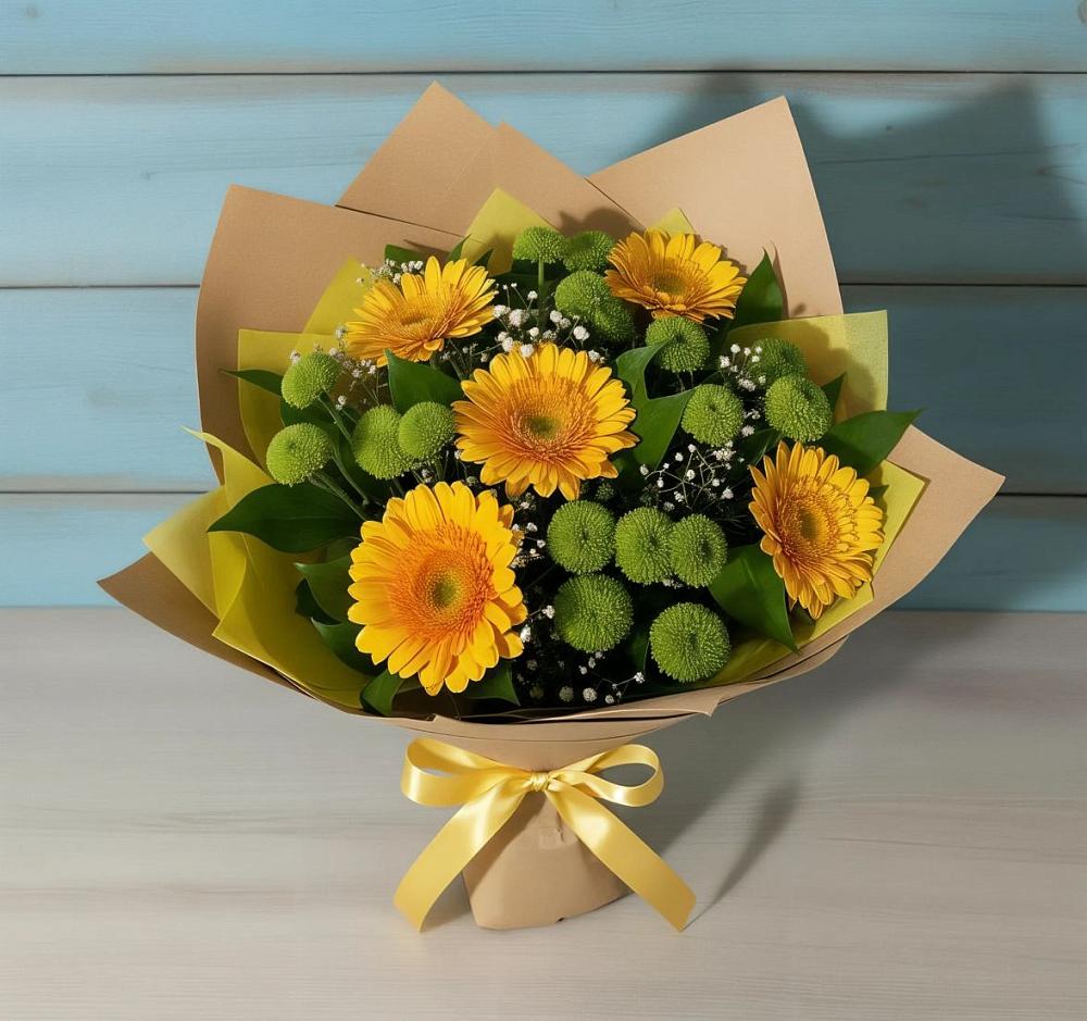Букет цветов из: Герберы и Хризантемы в Пятницкое