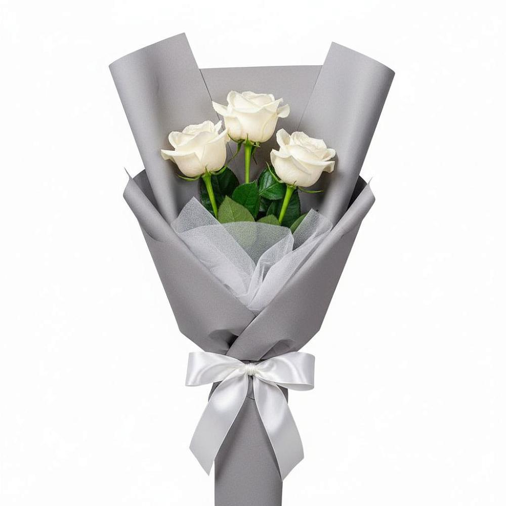 Букет 3 белые розы в Пятницкое