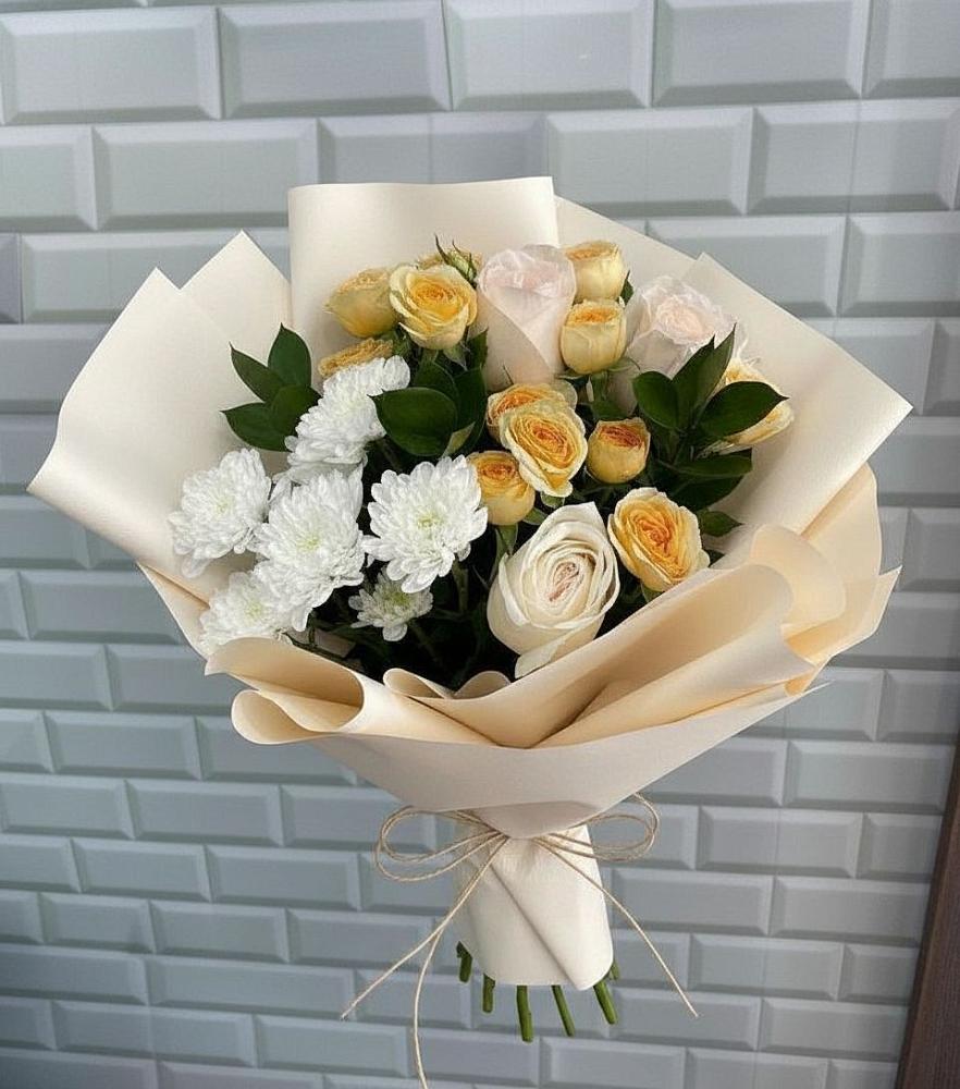Букет цветов из: Розы и Хризантемы в Пятницкое