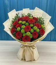 Букет цветов из:  Розы и Хризантемы в Пятницкое