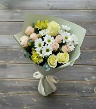 Букет цветов из:  Альстромерии, Розы и Хризантемы в Пятницкое