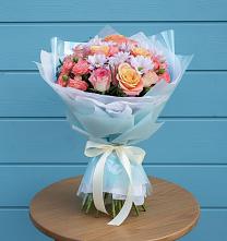 Букет цветов из:  Хризантемы и Розы в Пятницкое